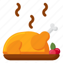 roasted, turkey, thanksgiving, food