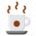 steaming, cup, coffee, drink