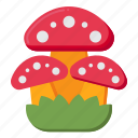 three, mushrooms, fungus