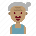 farmer, woman, asian, grandmother, avatar 