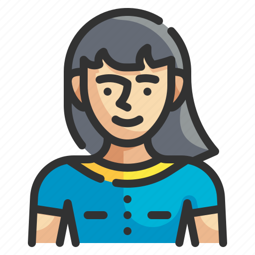 Bangs, girl, woman, avatar, female icon - Download on Iconfinder