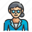 woman, glasses, girl, teacher, avatar 