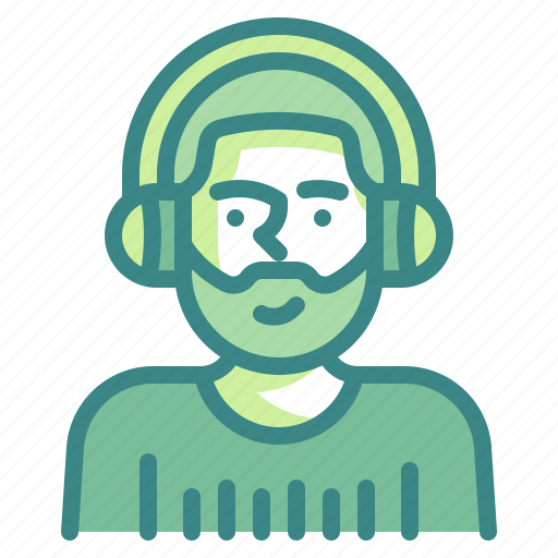 Headphones, man, journalist, commentator, operator icon - Download on Iconfinder