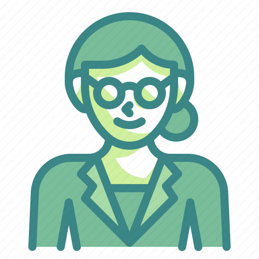 Woman, glasses, girl, teacher, avatar icon - Download on Iconfinder