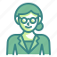 woman, glasses, girl, teacher, avatar 