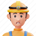 mining, worker, employee, avatar, man, engineer, construction, architect, profile 