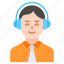 customer, support, consultant, representative, service, avatar, headphone 