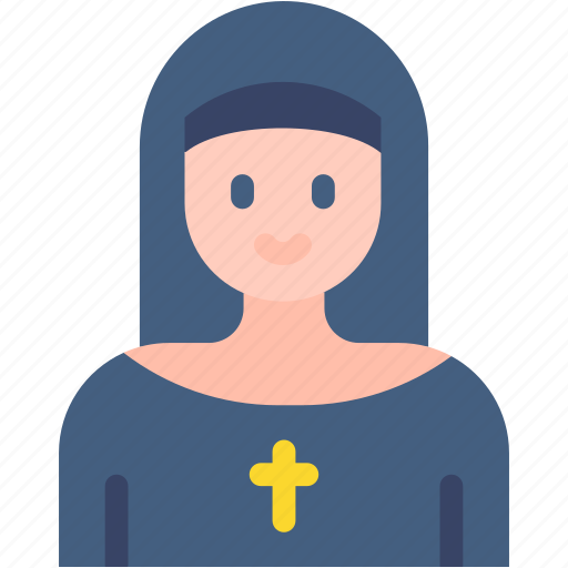Nun, caucasian, professions, and, jobs, catholic icon - Download on Iconfinder