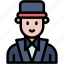 magician, brown, hair, caucasian, professions, and, jobs, top, hat 