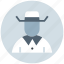 avatar, cowboy, hat, human, man, secretive, spy 