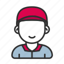 avatar, cashier, character, delivery man, male, men, profile