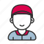 avatar, cashier, character, delivery man, male, men, profile 