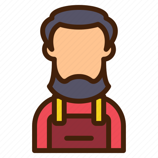 Barber, avatar, hair, profession, dresser, apron, pockets icon - Download on Iconfinder