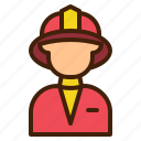 firefighter, man, avatar, male, profession, fireman
