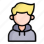 avatar, male, hoodie, boy, user 