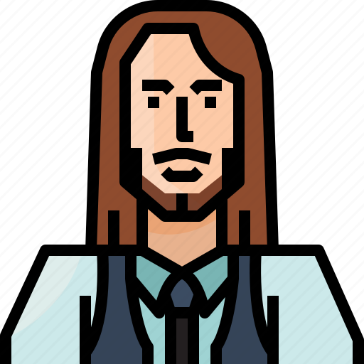 Avatar, caucasian, long hair, male, man, profile, user icon - Download on Iconfinder