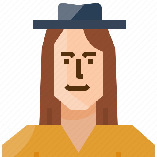 Account, avatar, caucasian, long hair, man, profile, user icon - Download on Iconfinder
