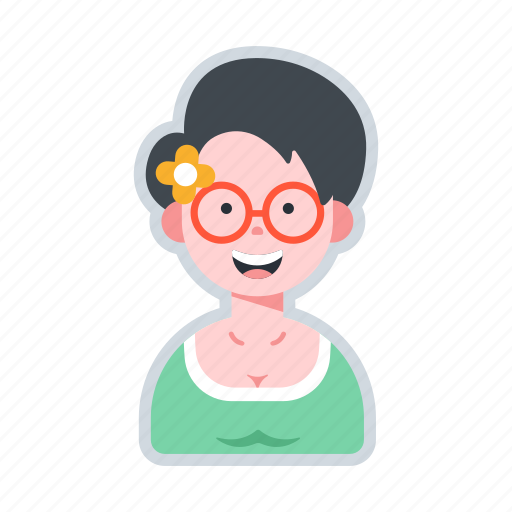 Avatar, character, glasses, short hair, woman icon - Download on Iconfinder