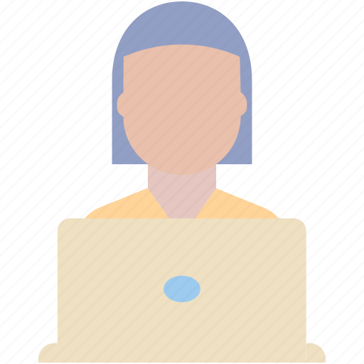 Employee, guy, laptop, people, person, user, woman icon - Download on Iconfinder