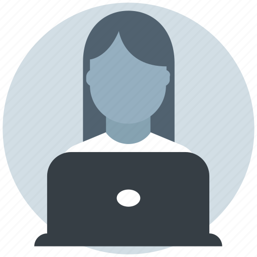 Employee, girl, laptop, people, user, woman, worker icon - Download on Iconfinder