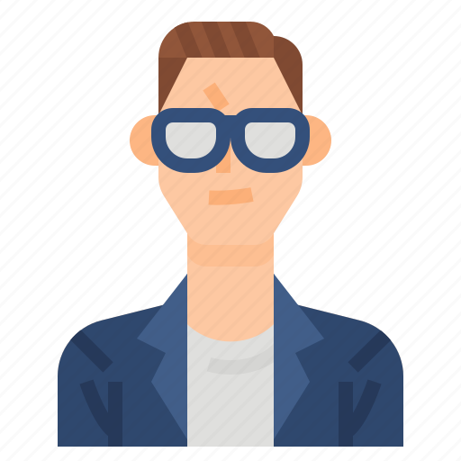 Avatar, casual, glasses, men, profile, suit, user icon - Download on Iconfinder