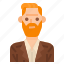 avatar, beard, man, men, profile, suit, user 