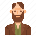 avatar, beard, men, old, profile, shirt, user