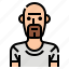 avatar, bald, beard, man, men, profile, user 