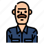 avatar, bald, man, men, mustache, profile, user 