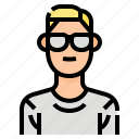avatar, glasses, man, men, profile, shirt, user 