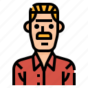 avatar, man, men, mustache, profile, shirt, user 