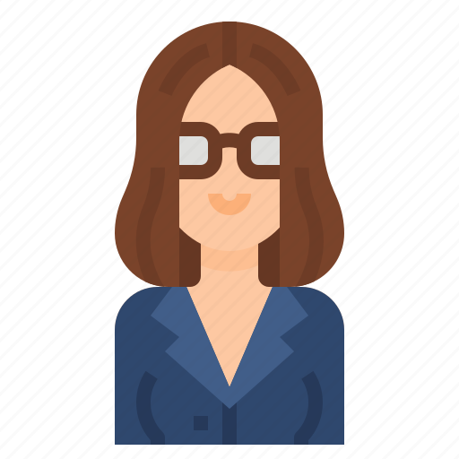 Avatar, business, glasses, hair, long, woman, women icon - Download on Iconfinder