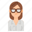 avatar, business, glasses, hair, long, woman, women 