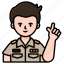 man, pointing, hand, gesture, officer, teacher, uniform 
