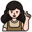 woman, girl, pointing, hand, gesture, direction 