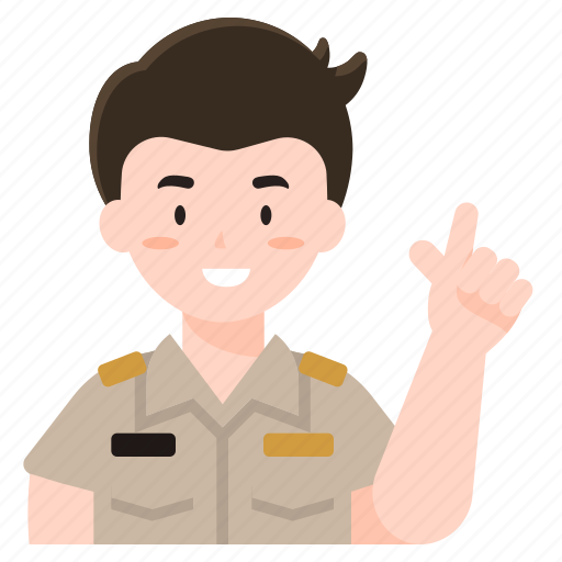 Man, pointing, hand, gesture, officer, teacher, uniform icon - Download on Iconfinder