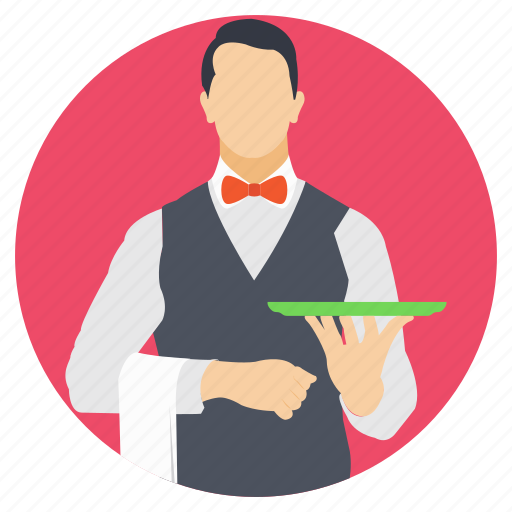 Bartender, butler, chauffeuring, server, waiter, waiting tables icon - Download on Iconfinder
