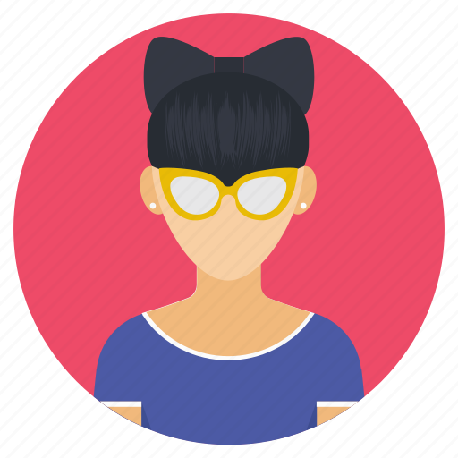 Cat ears style, female profile, hair bow, stylish hair, woman avatar icon - Download on Iconfinder