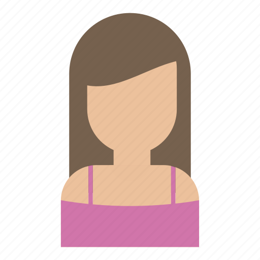 Avatar, brown hair, female, girl, pink, user, woman icon - Download on Iconfinder