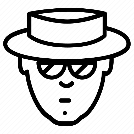 Suspicious, avatar, emoticon, glasses, hat, secretive icon - Download on Iconfinder