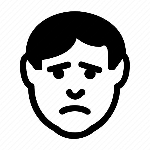 Sad, avatar, emoticon, expression, face, man, unhappy icon - Download on Iconfinder