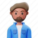 beard, avatar, user, profile 