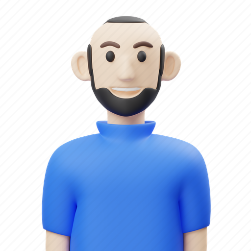 Bearded, men, avatar 3D illustration - Download on Iconfinder