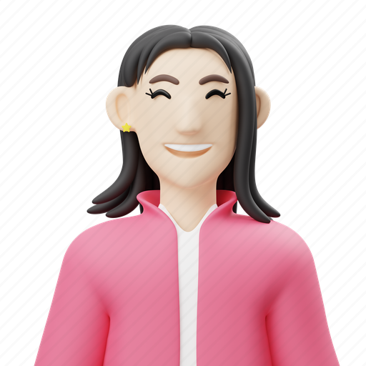 Pinky, girl, avatar 3D illustration - Download on Iconfinder