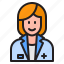 doctor, avatar, woman, female, profile 