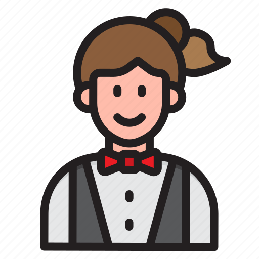 Receptionist, waitress, avatar, woman, profile icon - Download on Iconfinder