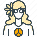 avatar, flower, hippie, person, profile, woman