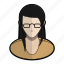avatar, girl, glasses, orange, profile, user, woman 