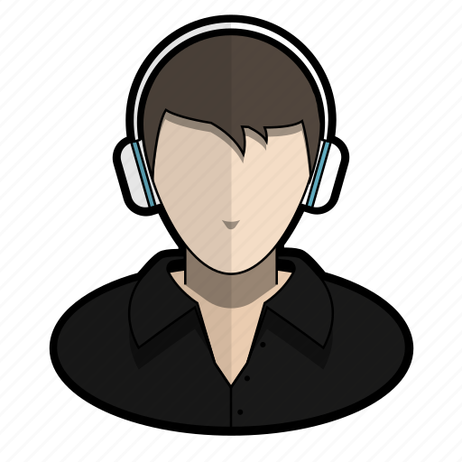 Avatar cool  headphones music profile  shirt user icon 