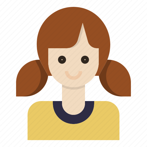 Avatar, girl, hair, pony, tail icon - Download on Iconfinder